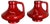 Red-Glaze Fat Lava UFO Vases from Jopeko, Germany, 1970s, Set of 2 For Sale