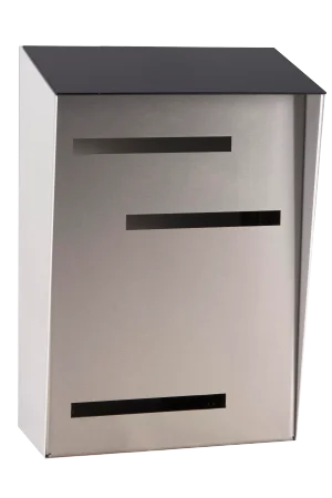 Large Wall Mount Black, White & Silver Mid Century Modern Mailbox