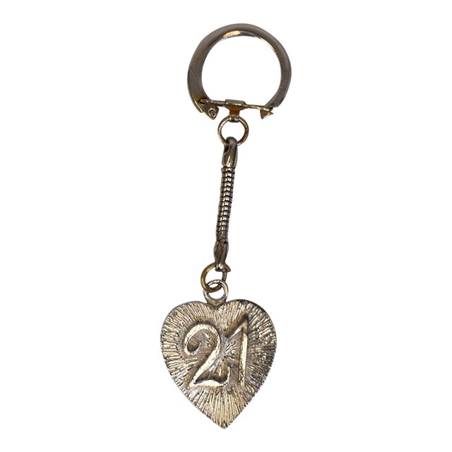 The "21" Club Silver Heart C1973 Key Fob For Sale