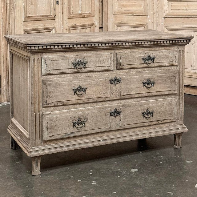 18th Century French Neoclassical Chest of Drawers in Stripped Oak will make a splendid addition to your timeless decor!...