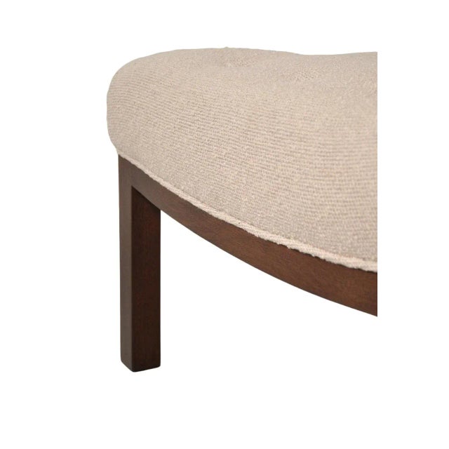 1950s Ecru Sand Bouclé Sophia Slipper Chairs by Edward Wormley for Dunbar - A Pair For Sale - Image 5 of 12