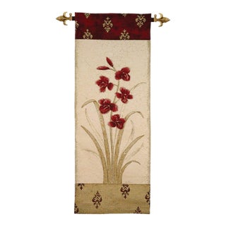 Orchids I Loom Woven Tapestry - 190 X 66 Cm (6'3 X 2'2") - Requires Rod Size 2 For Sale