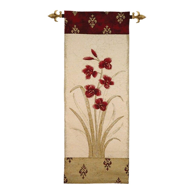 Orchids I Loom Woven Tapestry - 190 X 66 Cm (6'3 X 2'2") - Requires Rod Size 2 For Sale