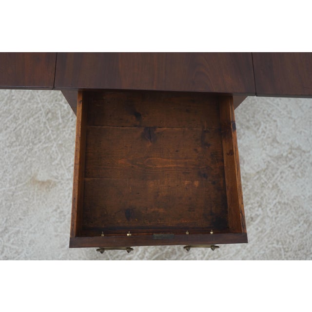 Wood Antique 19th C. Mahogany Drop Leaf Pembroke Table For Sale - Image 7 of 18