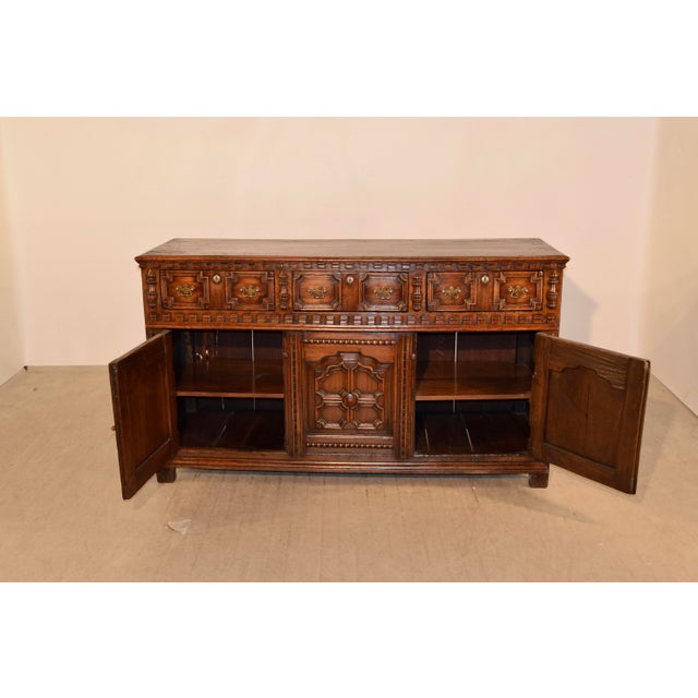 18th Century English Oak Geometric Dresser Base For Sale In Greensboro - Image 6 of 8
