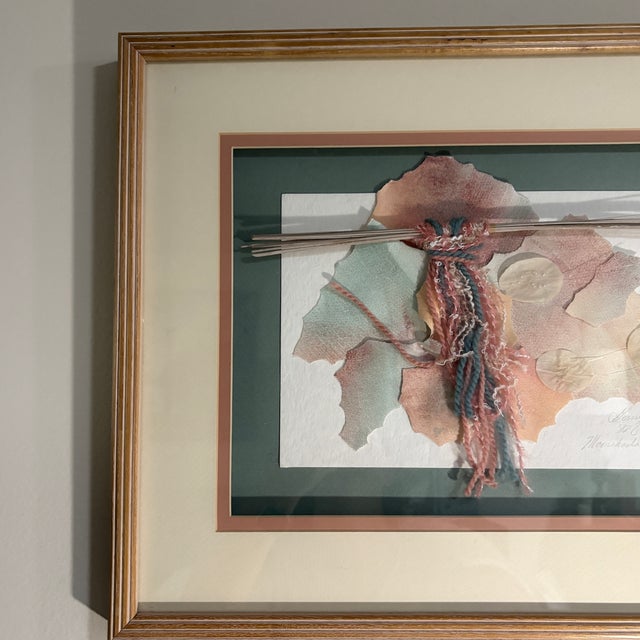 Nancy Gomez “Moonshadows” 1988 Signed Original Mixed Media Fiber Art Collage For Sale - Image 4 of 5