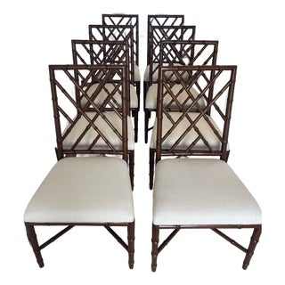 Set of 8 Brighton Faux Bamboo Dining Chairs - Never Used For Sale