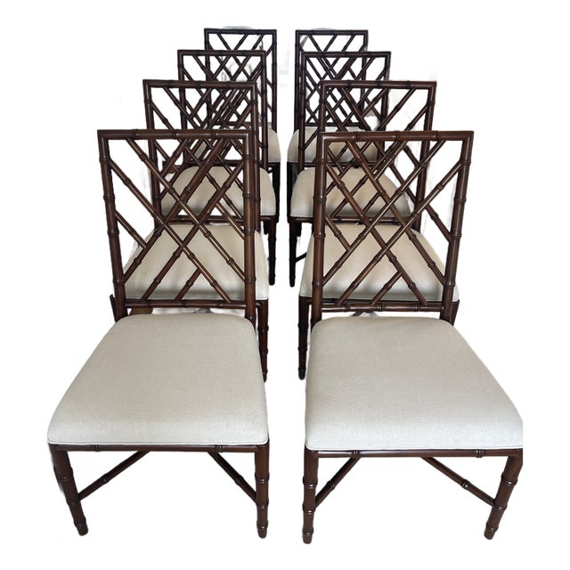 Set of 8 Brighton Faux Bamboo Dining Chairs - Never Used For Sale