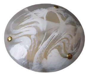 Marble Murano Glass & Brass Wall Lamp from Hillebrand, 1970s