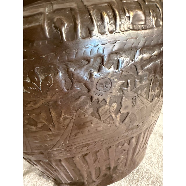 Metal Vintage Brass Egyptian Wall Planter For Sale - Image 7 of 7