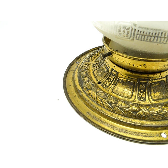 Early 20th Century Art Nouveau Brass and Glass Ceiling Lamp, Austria For Sale - Image 4 of 9