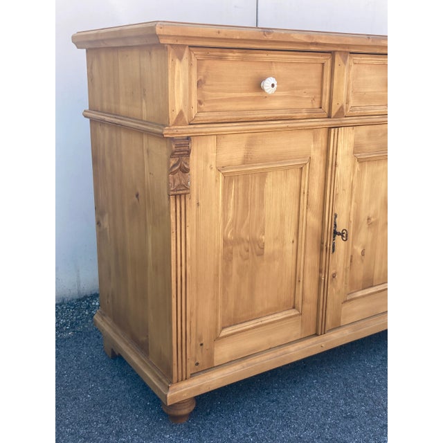 Pine Four Door Four Drawer Sideboard, Reproduction For Sale - Image 9 of 15