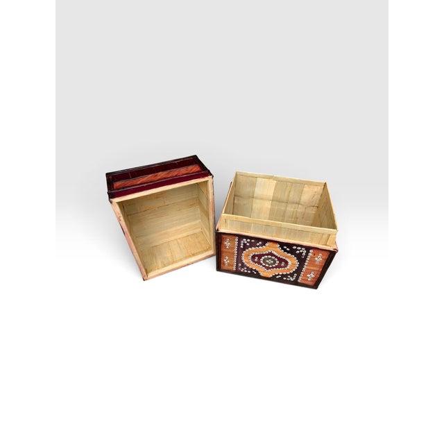 Coffee 1980s Handcrafted African Storage Boxes With Cowrie Shell Decoration – Set of Three For Sale - Image 8 of 10