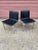 Jorgen Hoj Pair of elegant and handsome Aluminum and leather Chairs. Hoj was a student of Poul Kjaerholm and the influence...