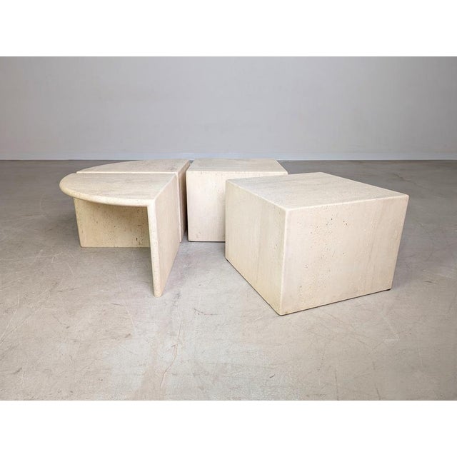 Mid-Century Italian Travertine Coffee Tables, 1970s, Set of 4 For Sale - Image 11 of 12