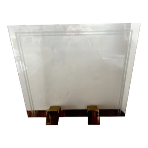 Glass & Brass Fireplace Screen