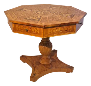 Inlaid Octagonal Dining Table, 1980s
