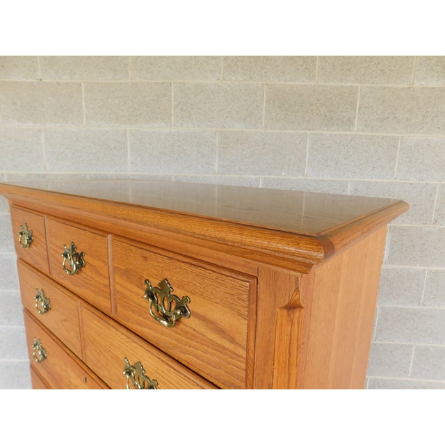 Thomasville American Oak Collection Georgian Style Tall Chest For Sale - Image 11 of 15