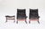 Highback Siesta Chairs and Ottoman in Black Leather and Brown Plywood by Ingmar Relling for Westnofa, 1960s, Set of 3 For Sale - Image 5 of 5