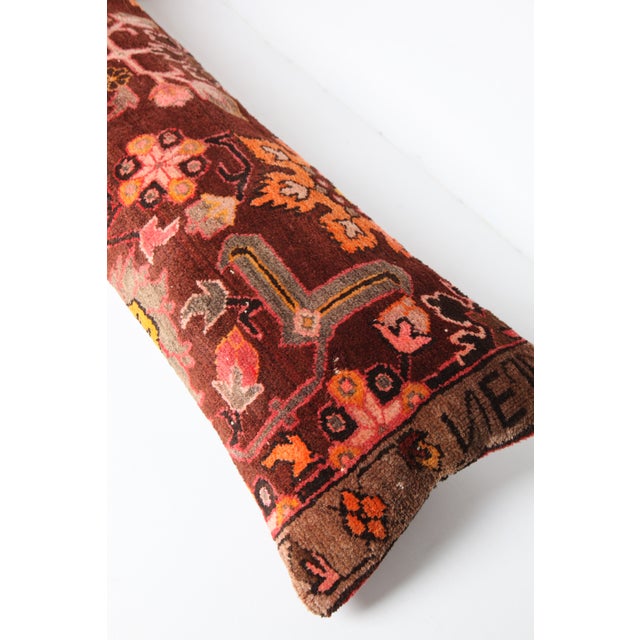 Vintage Oriental Motif Lumbar Cushion Cover -16'' X 53'' For Sale - Image 12 of 12