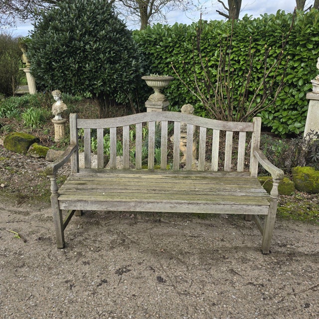 Vintage Silvered Garden Bench, 1930 For Sale - Image 6 of 6