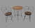 3 Piece Vintage Twisted Iron & Oak Ice Cream Parlor Set Consisting of a Round Parlor Table & 2 Sweetheart Back Shaped...