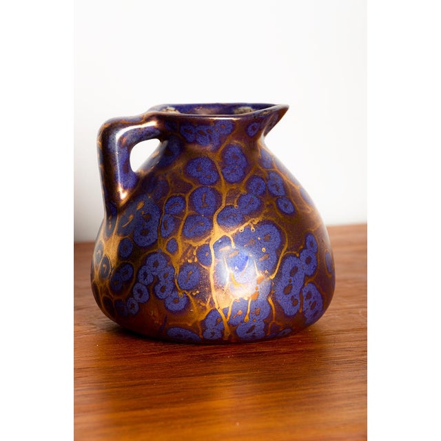 Ceramic Art Nouveau Style Vase in Iridescent Purple Glazed Ceramic by Léon Pointu, 1890s For Sale - Image 7 of 13