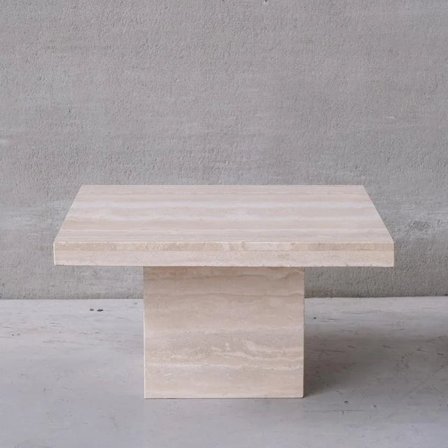 Stone Square Travertine Coffee Table, Belgium, 1970s For Sale - Image 7 of 7