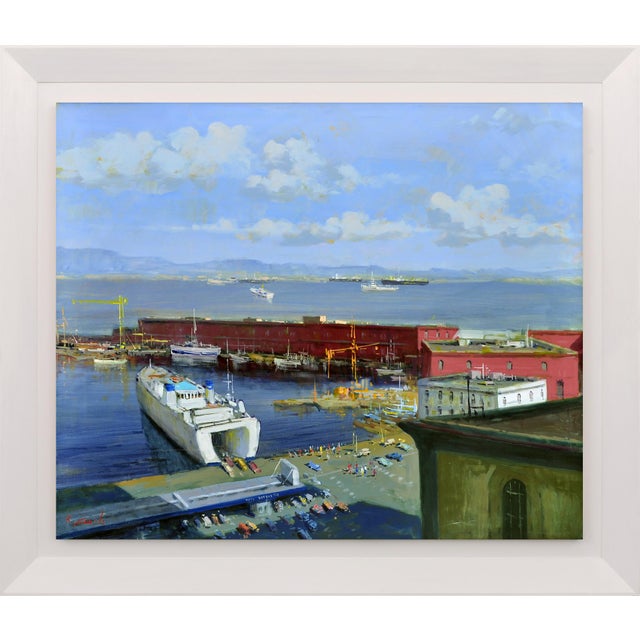 Renato Criscuolo, Il Molo Beverello, 2006, Oil on Canvas For Sale - Image 7 of 7