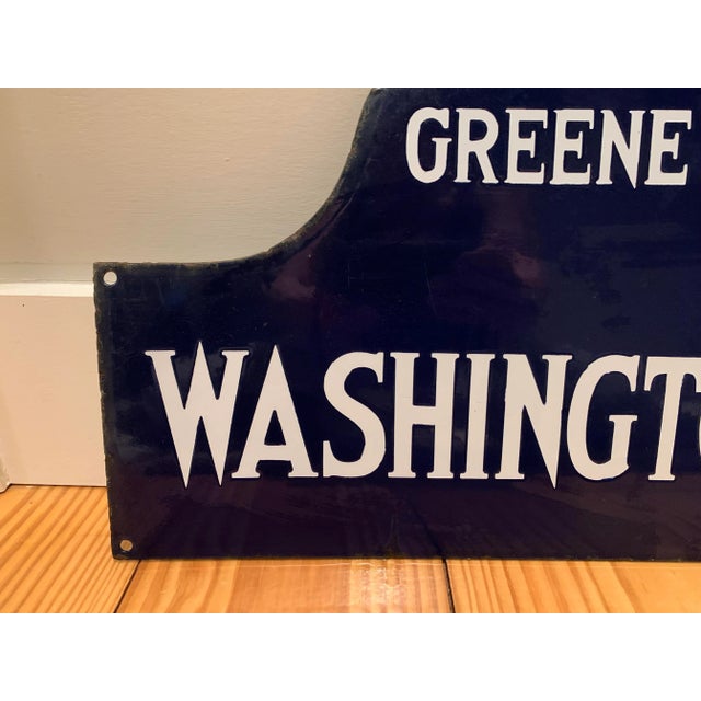 Mid-Century Modern Vintage Greenwich Village New York City Enamel Street Sign For Sale - Image 3 of 11