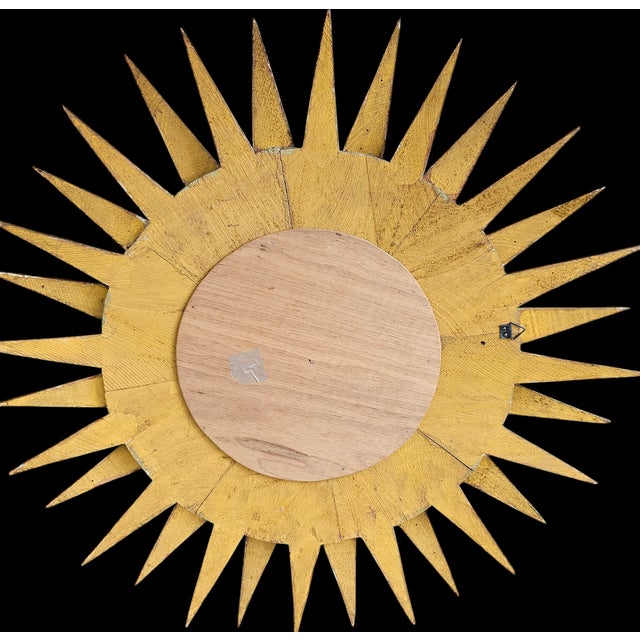 Mid-Century Modern Vintage Giltwood Sunburst Concave Mirror For Sale - Image 3 of 5