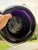 Black Hand-Blown Black Amethyst Vase Clear Swirled Handles Two's Company Vase Hand-Blown Black Amethyst Clear Swirled Handles For Sale - Image 8 of 9