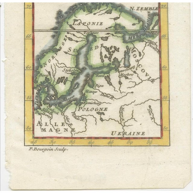Antique Miniature Map of Scandinavia & the Baltic Sea, Northern Navigation, 1732 For Sale - Image 6 of 10