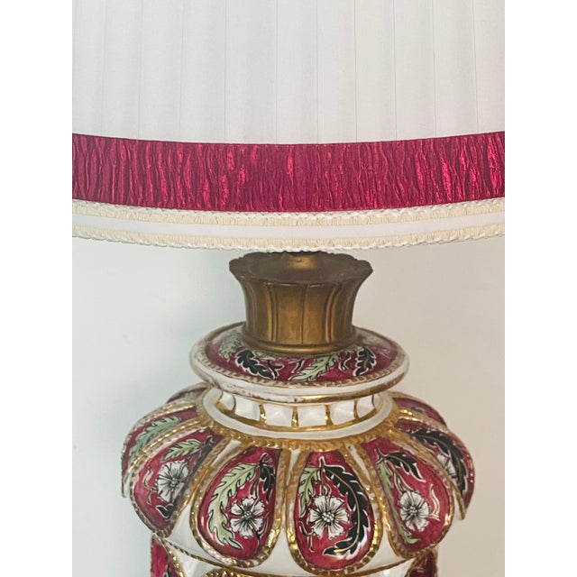 Cantagalli Antique Italian Cantagalli Daliso Lustro Handpainted Lamp For Sale - Image 4 of 8