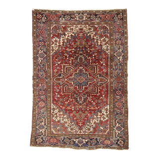 Antique Persian Heriz Rug - 06'03 X 09'00 For Sale