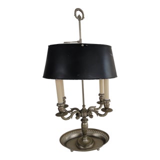 Mid 20th Century French Bouillotte Pewter Lamp For Sale