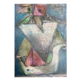 Eugeniusz Tukan-Wolski, Sailboat V, Mixed Media on Paper For Sale