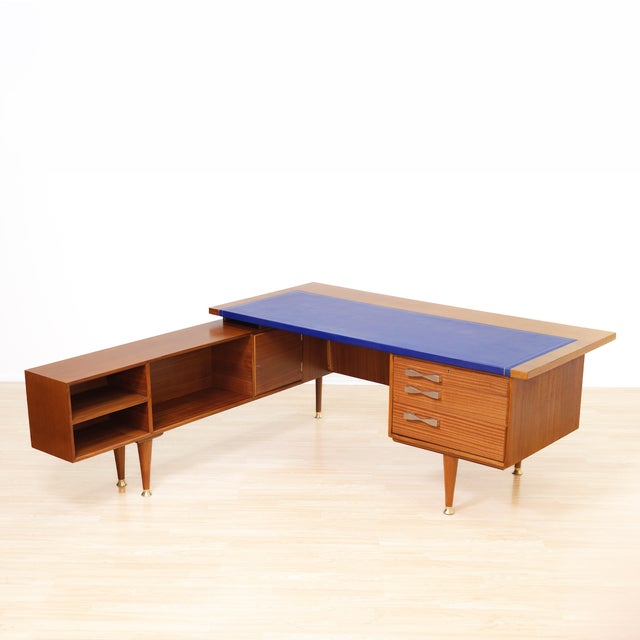Mid Century Teak Executive Desk With Floating Return, England, 1960s For Sale - Image 16 of 18