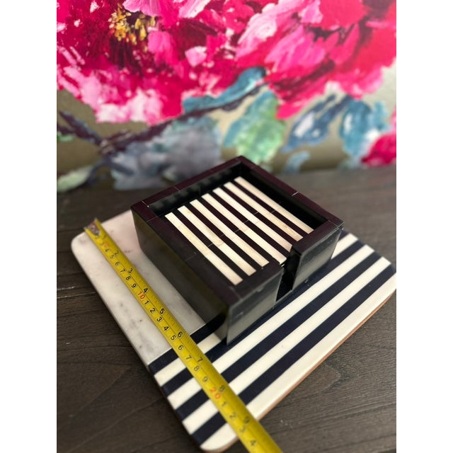 Coasters & Marble Cutting Board - Set of 4 For Sale - Image 4 of 11