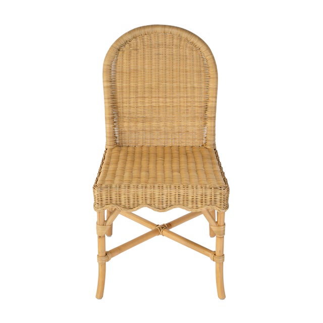 Spritely Home Accent Furniture Flora 18.5 in. Seat Height Rattan Dining Side Chair, Natural Rattan For Sale - Image 4 of 9
