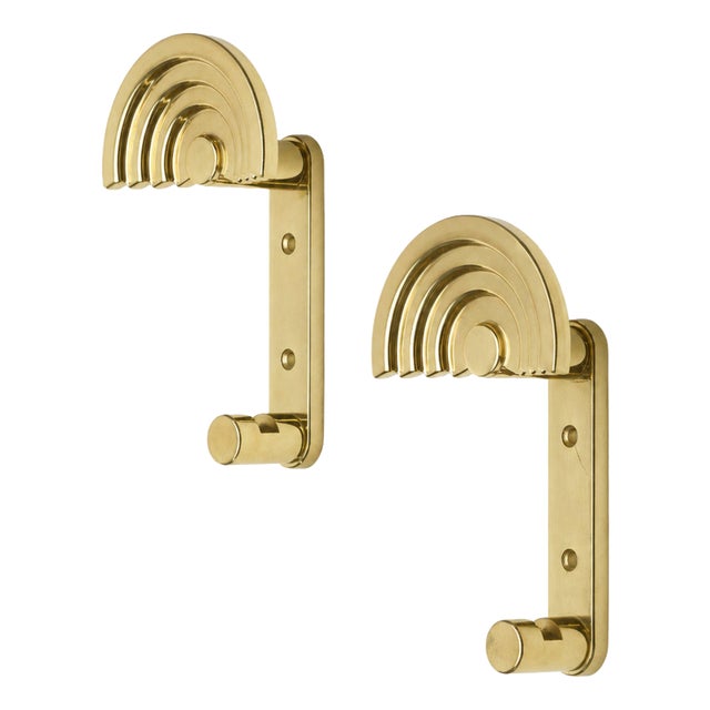 SE 314 Postmodern Brass Wall Hooks Coat Hangers by Ettore Sottsass, Italy, 1985 For Sale