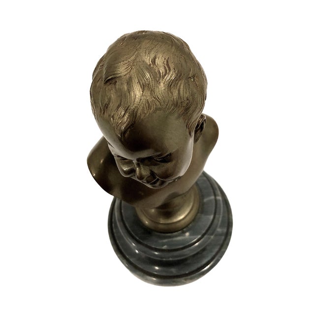 Pair of Late 19th-Century Bronze Busts After Jean-Antoine Houdon, “John Who Laughs, John Who Cries” For Sale - Image 13 of 14