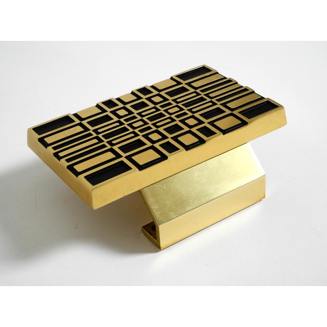 Vintage Space Age Abstract Door Handle in Brass-Plated Cast Aluminum, 1960s For Sale - Image 6 of 12