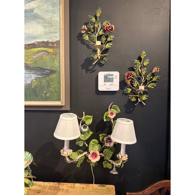 Asparagus 1940s Tole Ware Strawberry Bowl Stand For Sale - Image 8 of 8