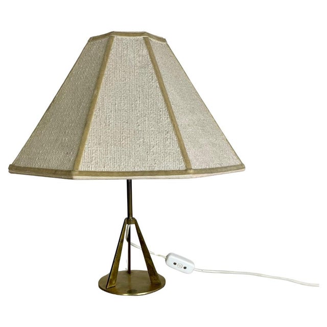 Austrian Tripod Brass Table Light in the style of Kalmar, 1960s For Sale - Image 17 of 17