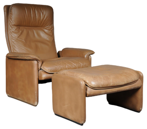 Set of DS50 Lounge Chair & Ottoman in Leather from de Sede, Switzerland, 1970s