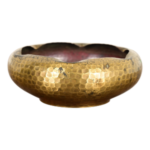 Roycroft Antique Arts & Crafts Brass Over Hammered Copper Bowl, Circa 1920s