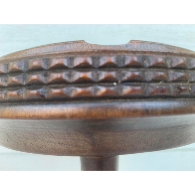 Antique Unique Container on a High Leg, Made of Mahogany Wood. Due to the shape and removable lid, there are several...