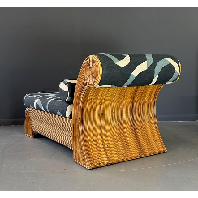 1970s Hollywood Regency Pencil Reed Chaise Lounge by Comfort Designs