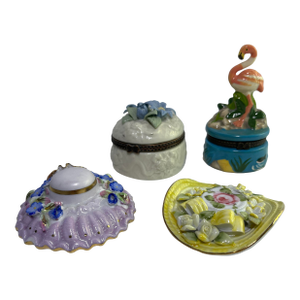 Vintage Limoges Style Box Hat Set/4